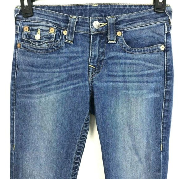 True Religion Slim Straight Jeans Low Rise 27 - Picture 2 of 3